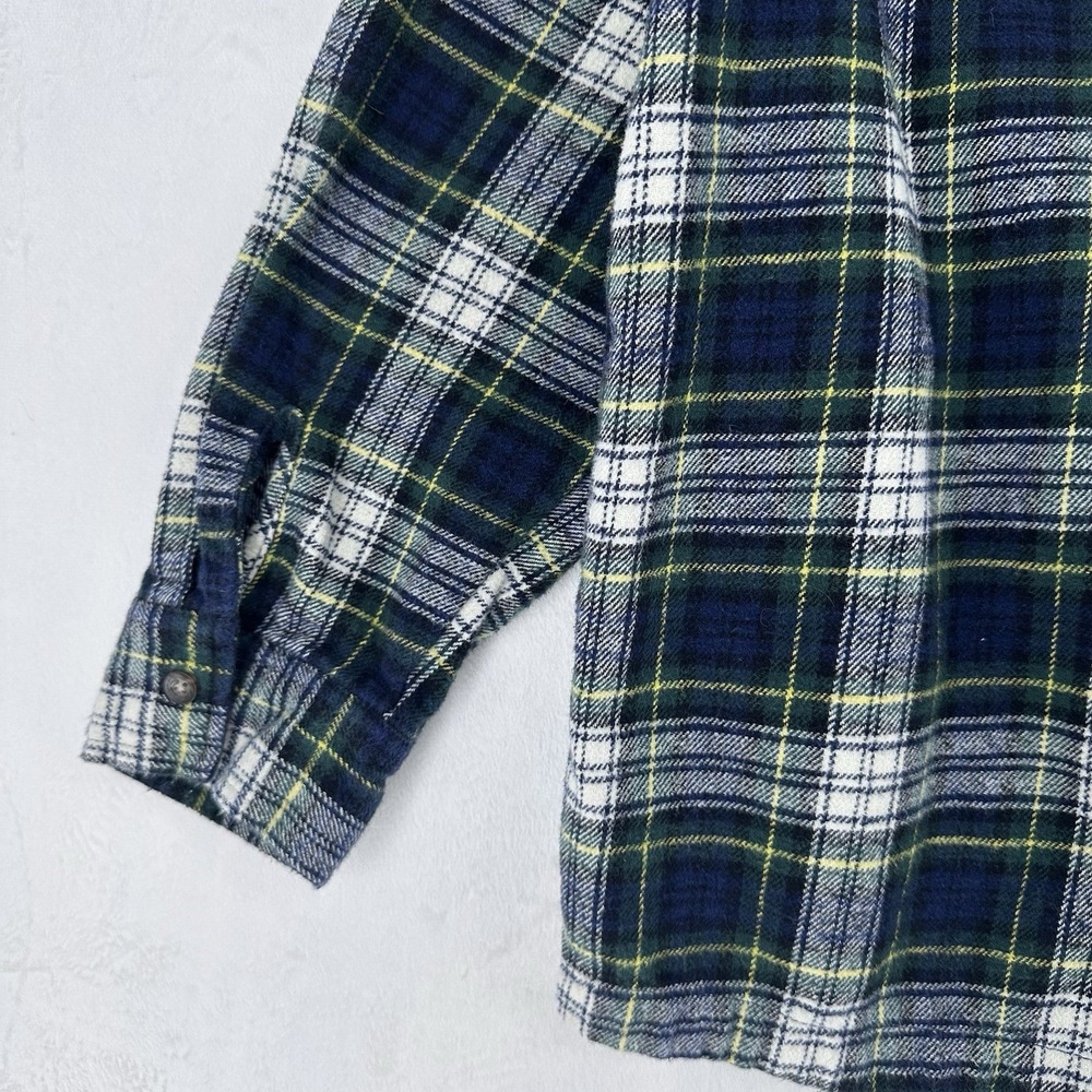 44° North Hooded Shacket Jacket Women's Large Full Zip Cotton Flannel Blue Plaid - Picture 8 of 12